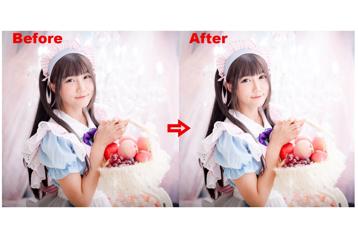 人物写真を自然により美しく加工します 【2点1000円】コスプレ写真、記念写真などを自然に加工⭐︎ イメージ1