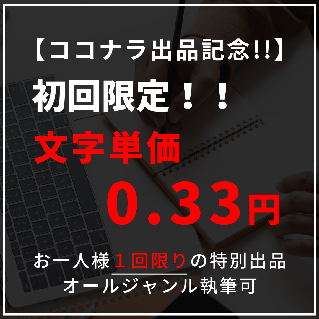 初回限定｜文字単価0.33円で記事執筆いたします オールジャンル対応可能・大量発注も可能 イメージ1