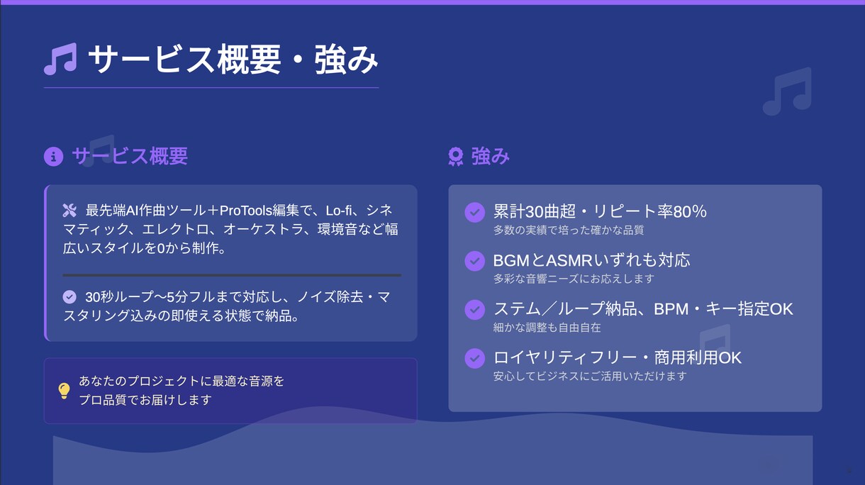 高品質BGM・ASMR制作します AI×DAWでジャンル自由自在 イメージ3