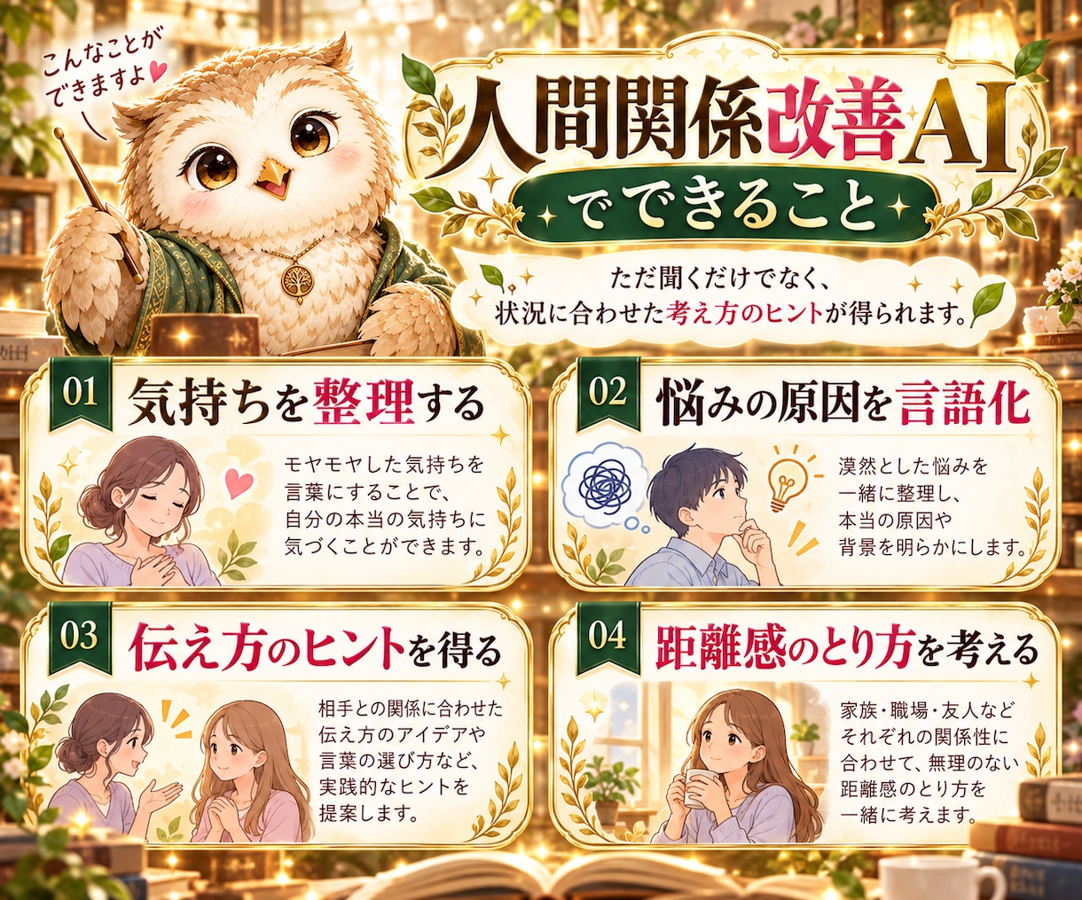 人間関係改善AIと使い方PDFをお届けします 職場・友人・家族のモヤモヤ整理に！質問例付き イメージ3
