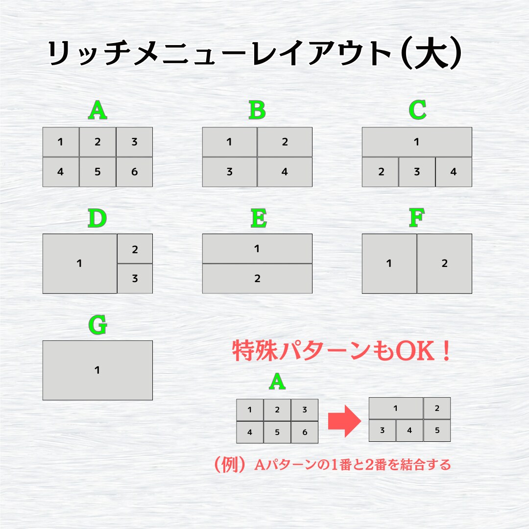 オプション無し！LINEリッチメニュー作成します オリジナルメニューで活用数UP！安くで作成いたします！ イメージ2