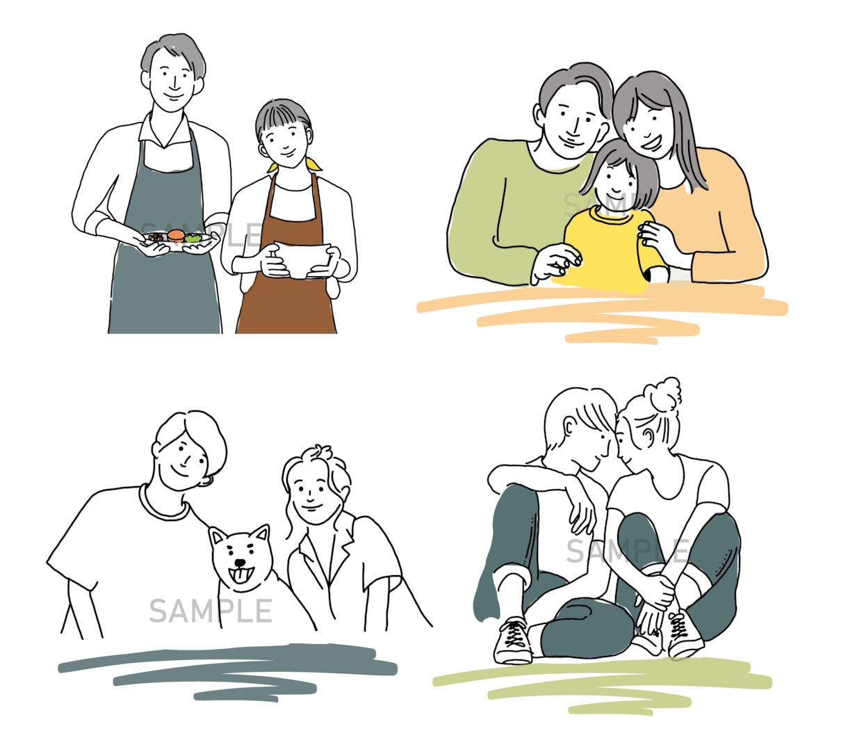 モノクロ&カラー納品♪シンプル線画イラスト描きます 商用利用OK☆ショップカード・SNSアイコン似顔絵イラストに イメージ7