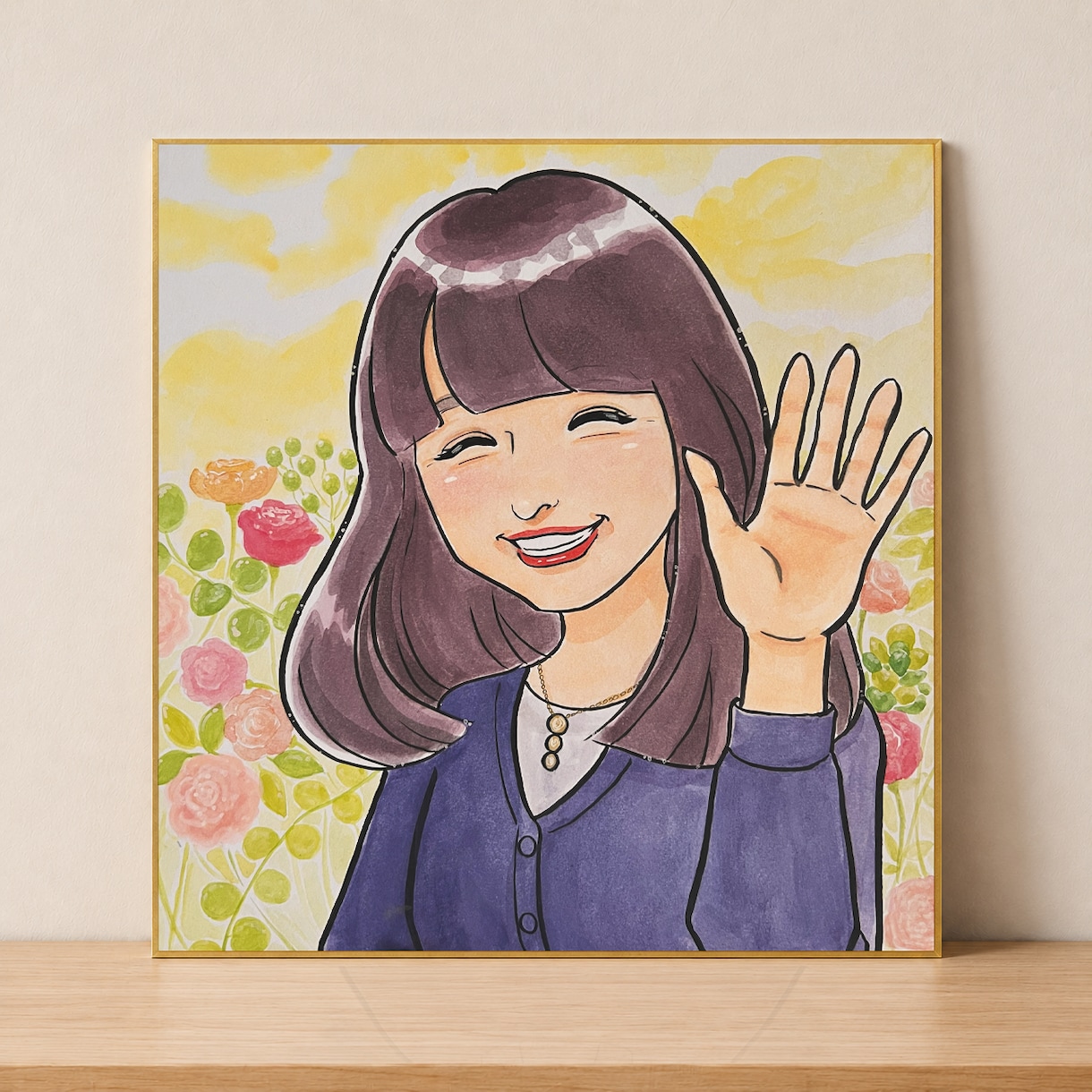 手描きの水彩アニメ風似顔絵をお届けします 還暦祝い・お誕生日・結婚記念日など、さまざまな贈り物に☆ イメージ3