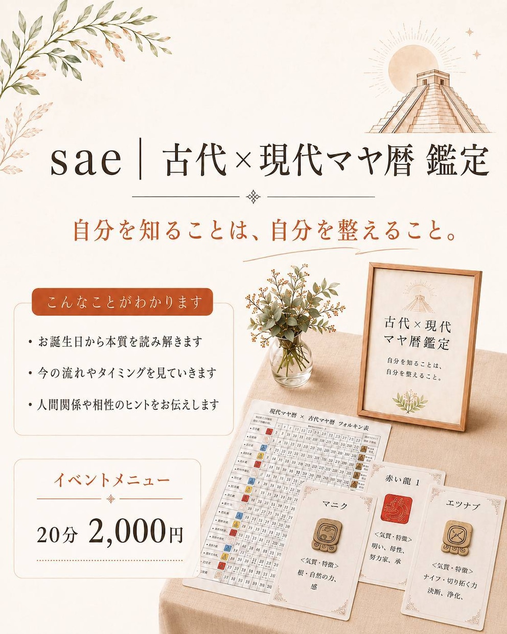 現代×古代マヤ暦で本質と今の流れを読み解きます 自分を知ることは、自分を整えること看護、教育の経験から鑑定 イメージ1