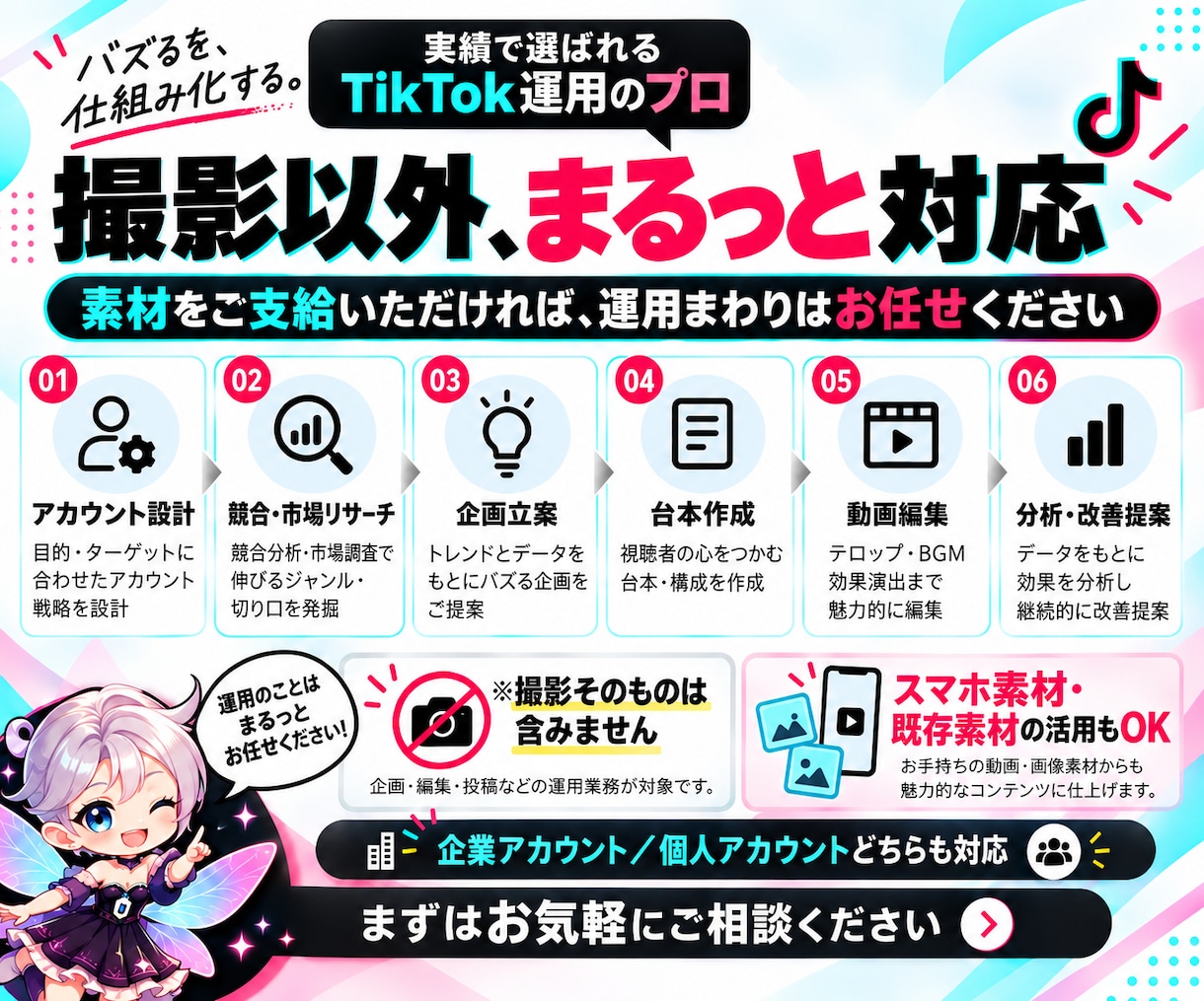 TikTok運用代行を撮影以外まるっと対応します 最高130万再生｜企画・台本・編集・投稿まで対応 イメージ6