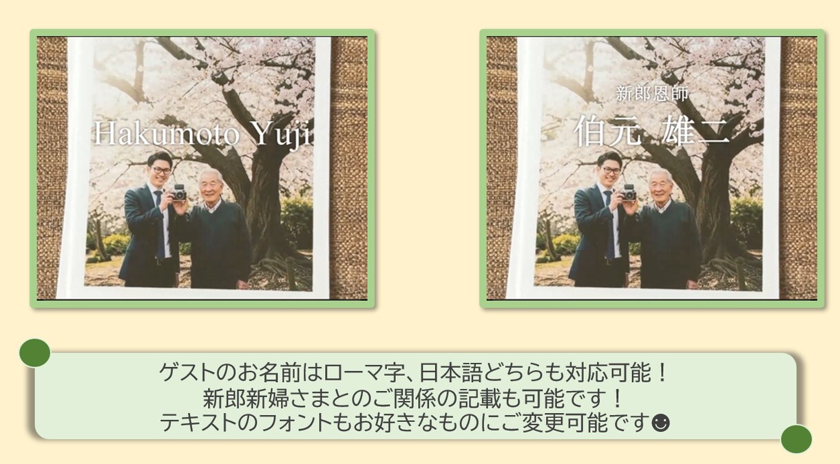 ゲストへのギフトも兼ねた結婚式のEDを作ります 出席者の写真で感謝を伝えるED。写真はメッセージカードに！ イメージ2