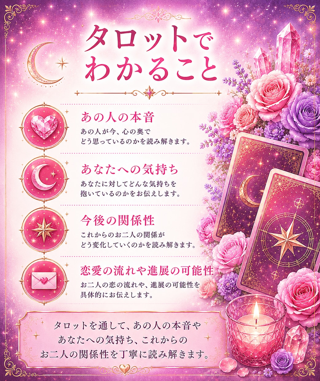 優しいけど本音は？相手の気持ちを占います 優しい言葉の裏にある本音と恋愛感情を読み解きます イメージ3