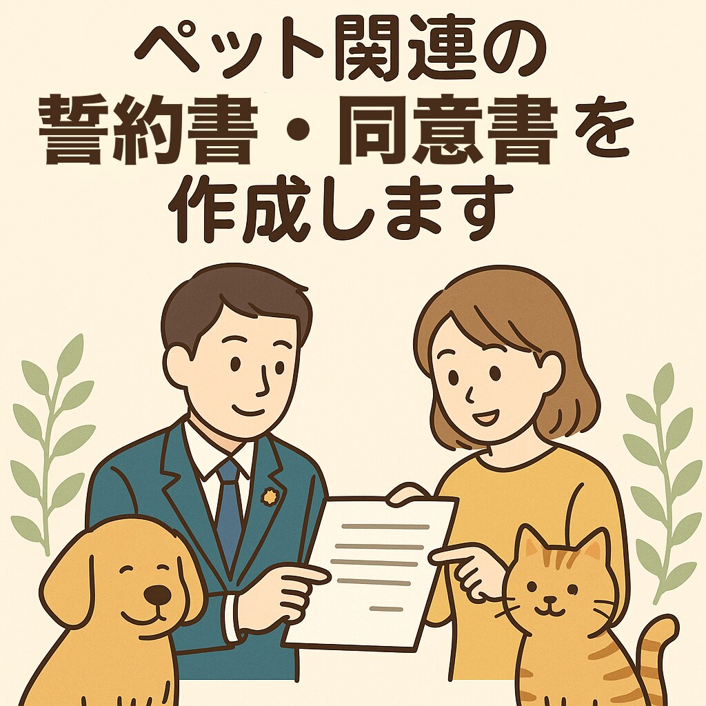 ペット関連事業『誓約書』『同意書』作成します トリミング・ペットホテル・譲渡・撮影会などに。 イメージ1