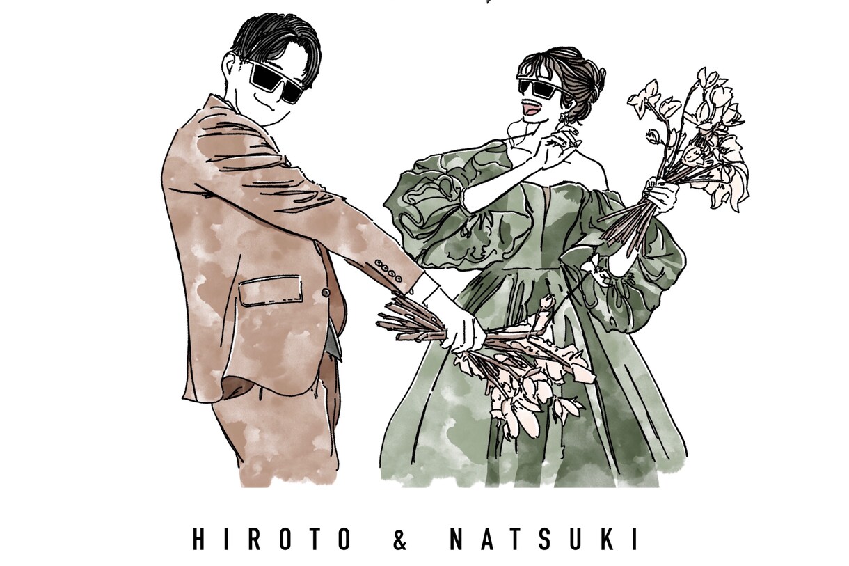 ウェルカムボード用のイラストを作成いたします 結婚式のペーパーアイテムやウェルカムボードにいかがでしょうか イメージ1