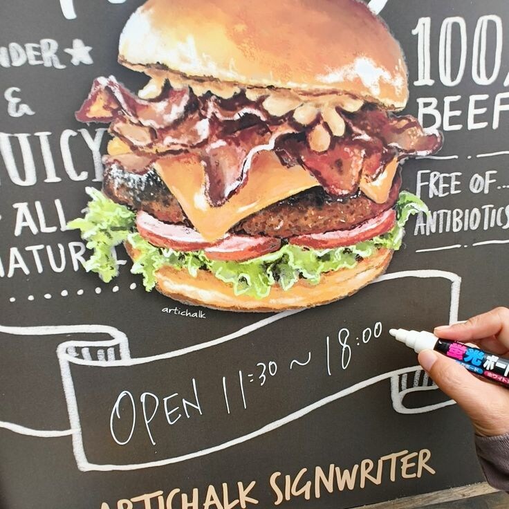 お店の看板を黒板シートで制作します デザインしたシートを黒板に貼るだけ！ イメージ2