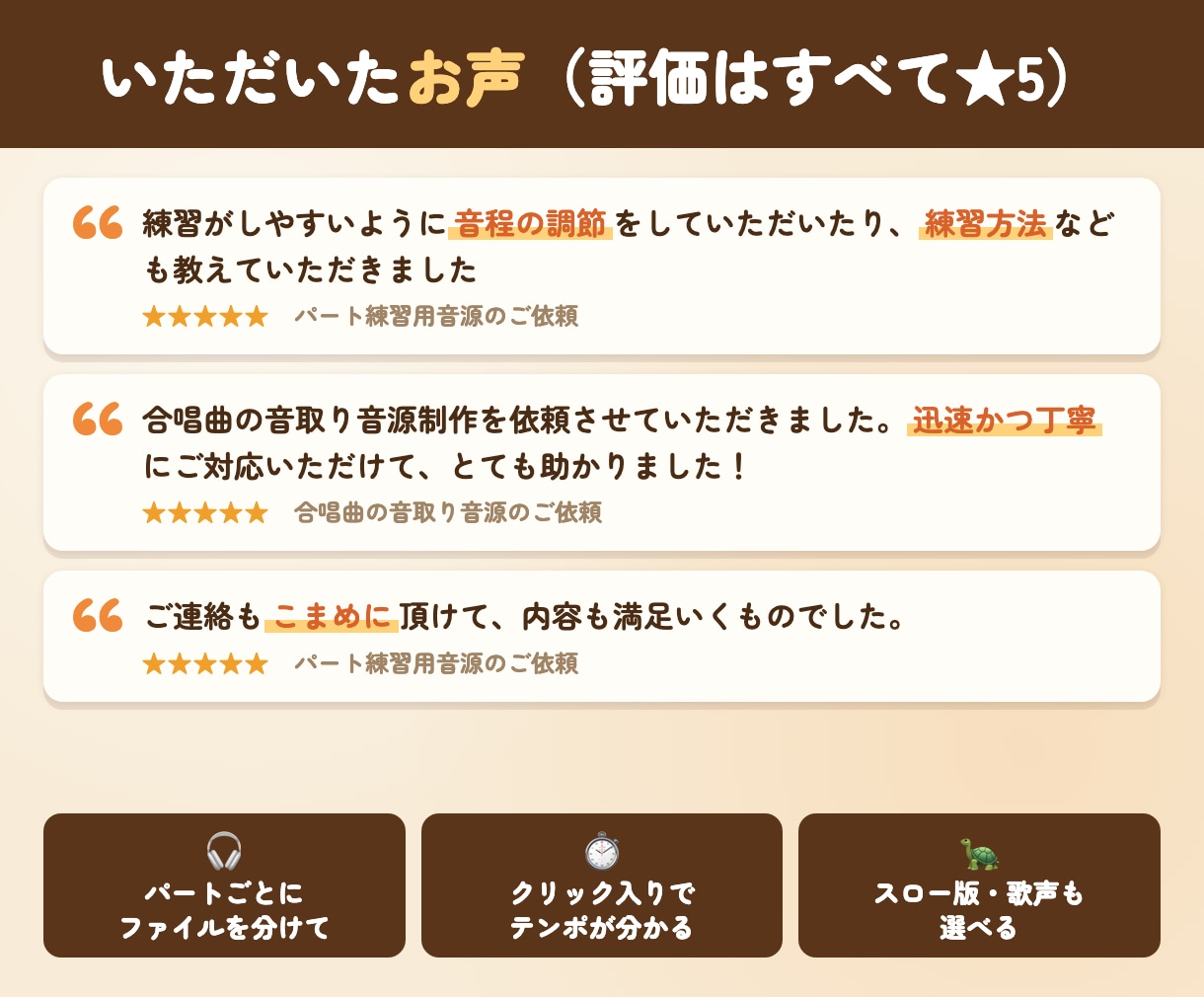 元音楽教員が合唱のパート練習用音源をつくります 楽器の音・歌声どちらも対応｜音取りしやすい音源で譜読みを時短 イメージ2