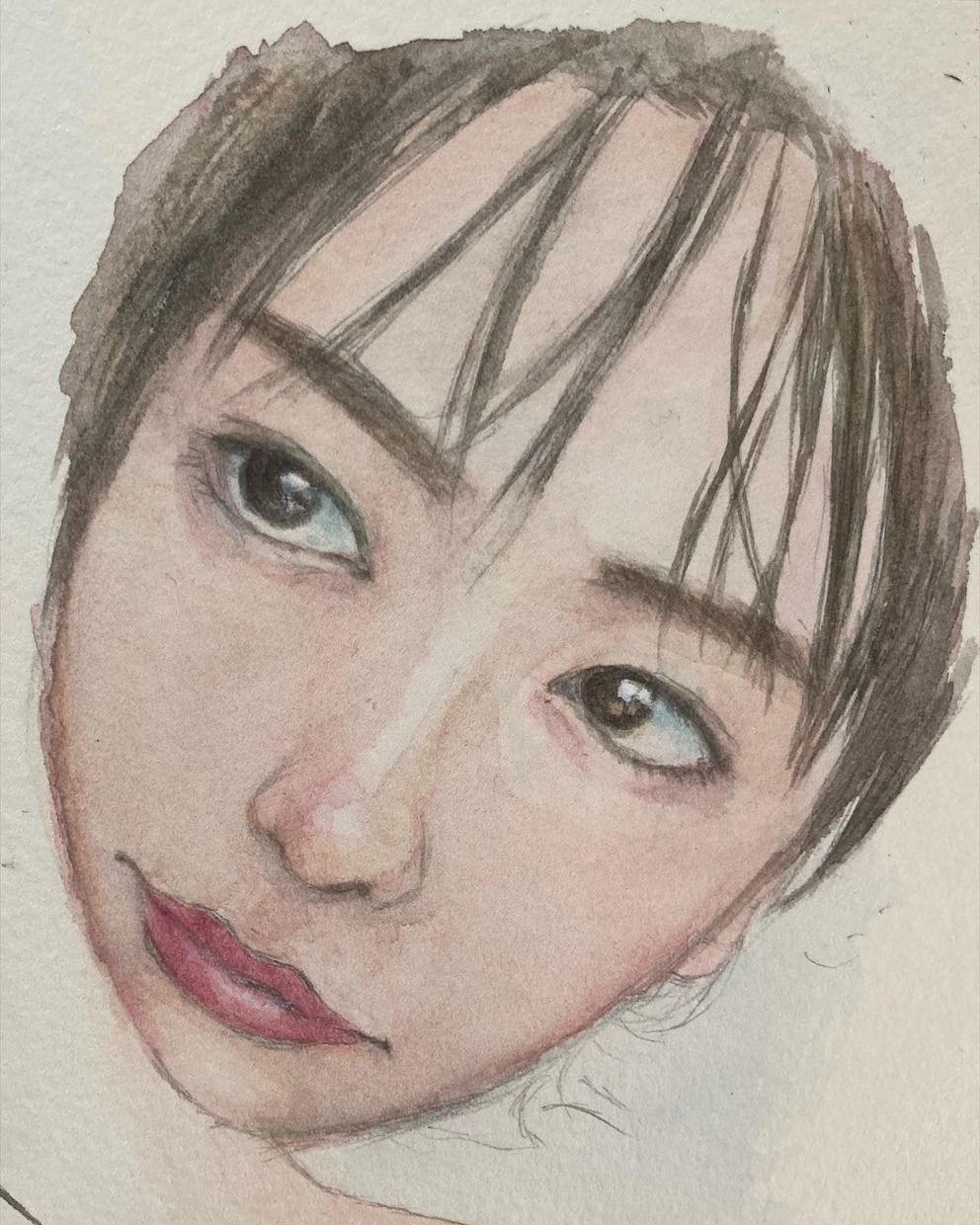 あなたの似顔絵を水彩で描きます 水彩紙にアナログで描く世界に１つだけの似顔絵 イメージ2