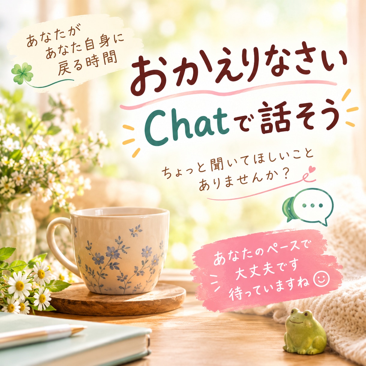1日Chatで、心の声に気づくお手伝いをします お試しで、まずは1日。Chatでお話ししてみませんか？ イメージ1
