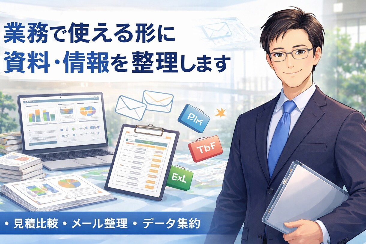 資料や情報を分かりやすく整理しますます 見積・文章・Excelを見やすく整えます イメージ1
