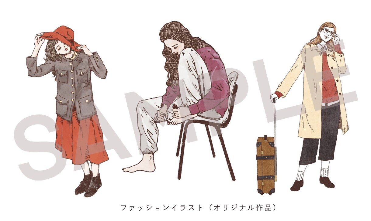 水彩風女性イラストを描きます 水彩風大人かわいい女性イラスト/SNSアイコンや名刺にどうぞ イメージ3