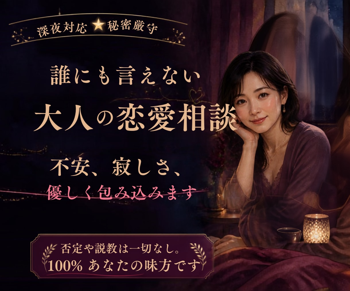 恋愛依存★24時間彼の事で苦しい胸の内、聞きます 24時間彼のことで頭がいっぱいなあなたへ。100%味方です イメージ1