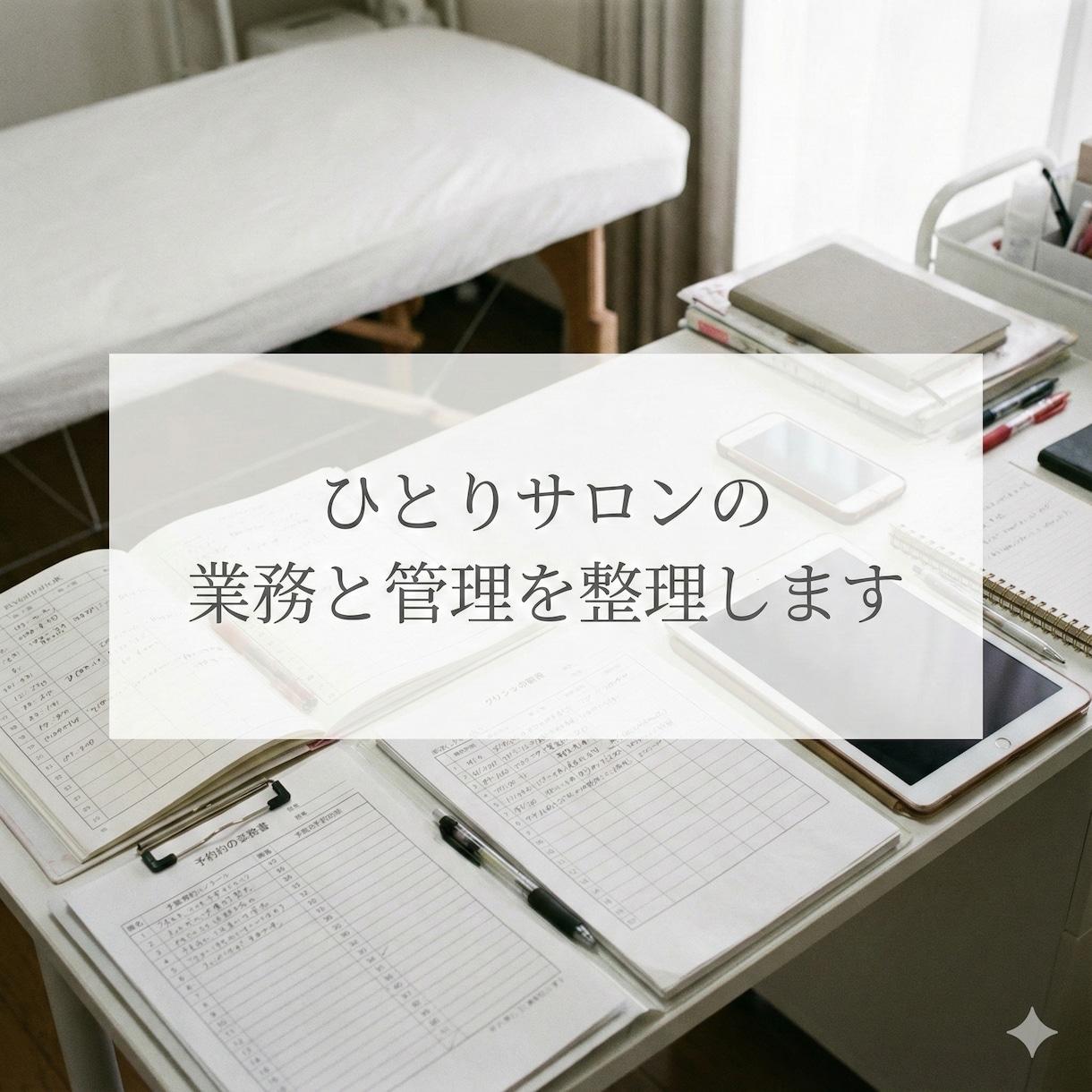 ひとりサロンの業務と管理を整理します 現役オーナーが仕組みと判断を伴走整理 イメージ1
