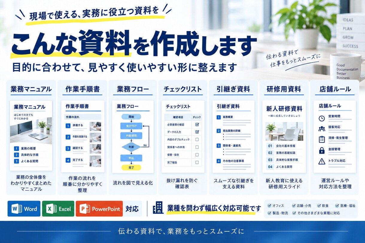 分かりやすい業務マニュアル・手順書を作成します 誰が見ても分かる、実務で使いやすいマニュアルに整えます イメージ3