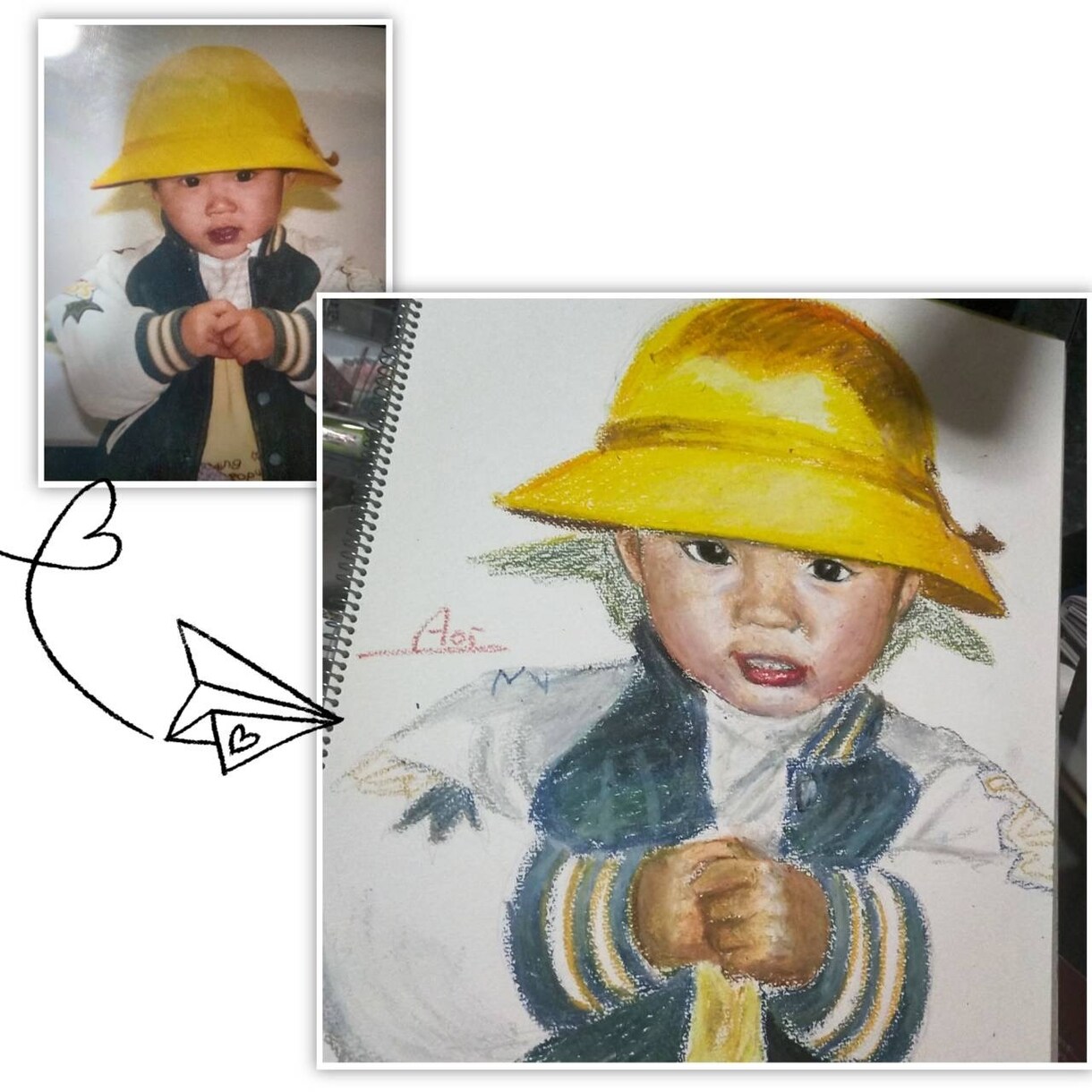 プレゼントに！写真から温かい似顔絵を描きます オイルパステルで油絵風スケッチ画。データ納品。原画郵送可。 イメージ4