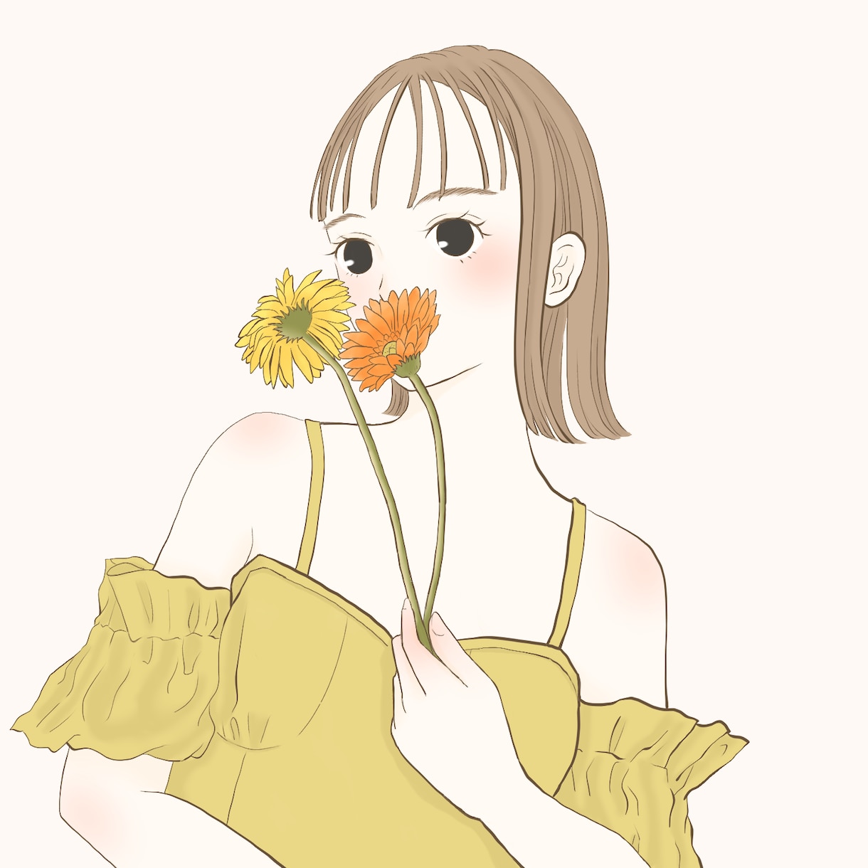ふんわり柔らかいアイコンイラスト描きます シンプル淡い色味で優しさを表現　SNSやビジネス、贈り物にも イメージ7