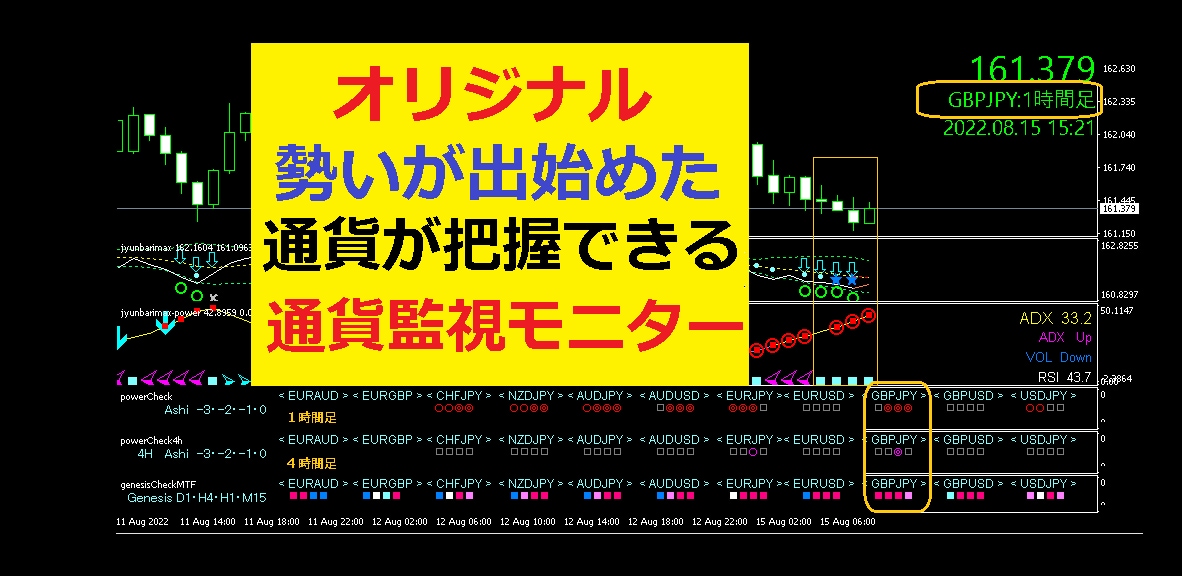 相場の旬を素早く捉えるインジを販売致します 相場の勢いが出始めた通貨が把握できるインジケータを作ってみた イメージ1