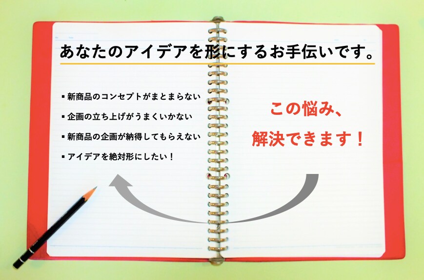 商品アイデアのコンセプト設計をサポートします そのアイデアを新商品の企画へ広げていきます！ イメージ1
