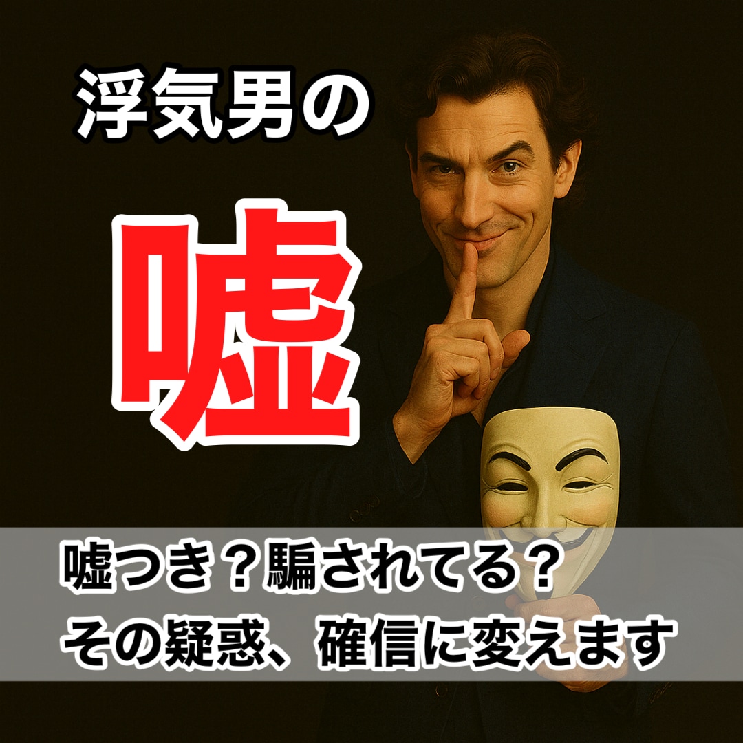 浮気男のその嘘、見抜けます 浮気男の嘘と言い訳の裏側、全部バラします イメージ1