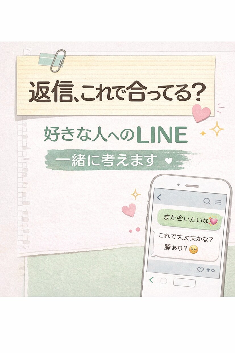 好きな人へのLINE返信考えます 相手に合わせて自然な言葉に整えます イメージ2