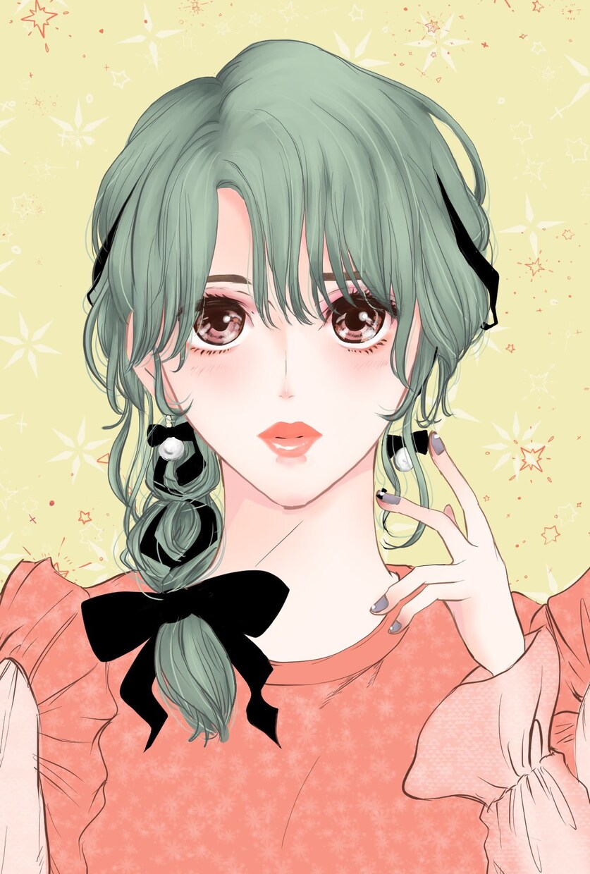 キュートな女の子のSNSアイコンヘッダー制作します ワクワクする可愛い女の子のイラスト描きます！ イメージ2