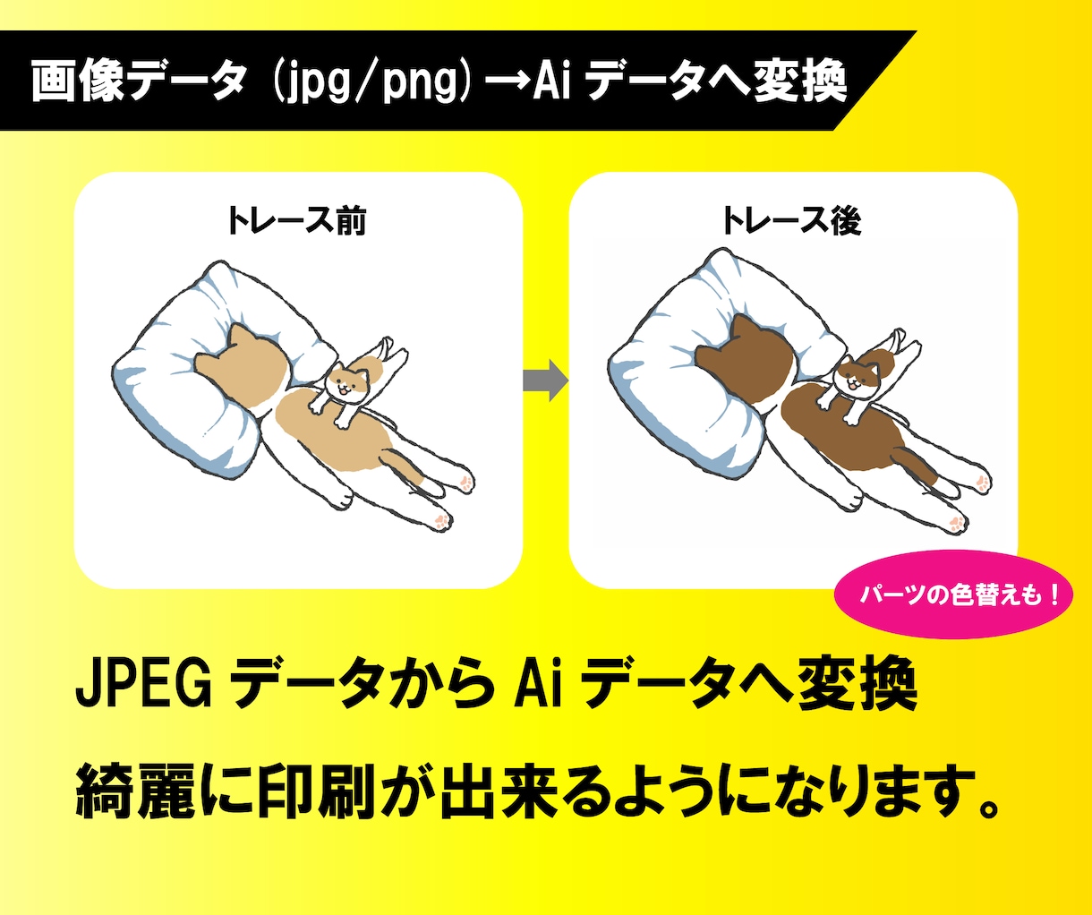ロゴ、イラストデータを修正してAiデータ化します Aiデータの作成、お任せください。 イメージ3