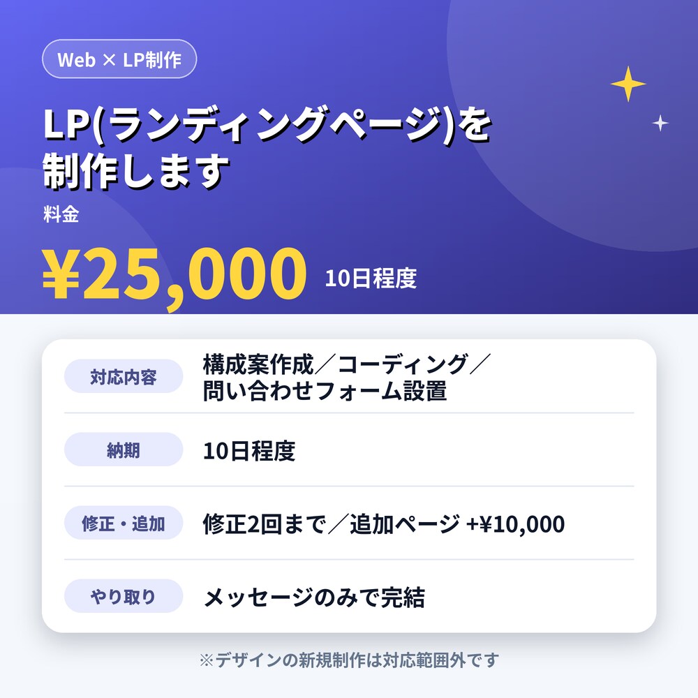 LP(ランディングページ)を制作します Webアプリケーション開発の実務経験を活かして支援 イメージ3