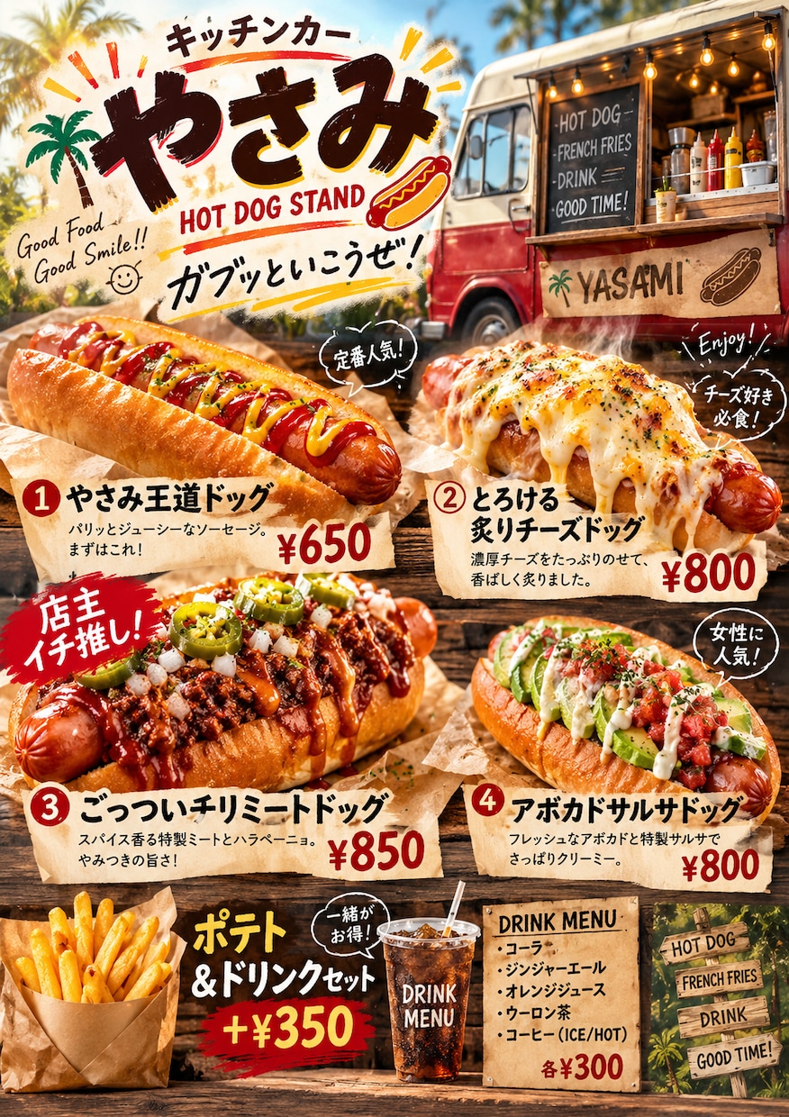 写真映えするキッチンカーメニューおしゃれに作ります 写真映え×美味しそう目を引くキッチンカーメニューを作成します イメージ8