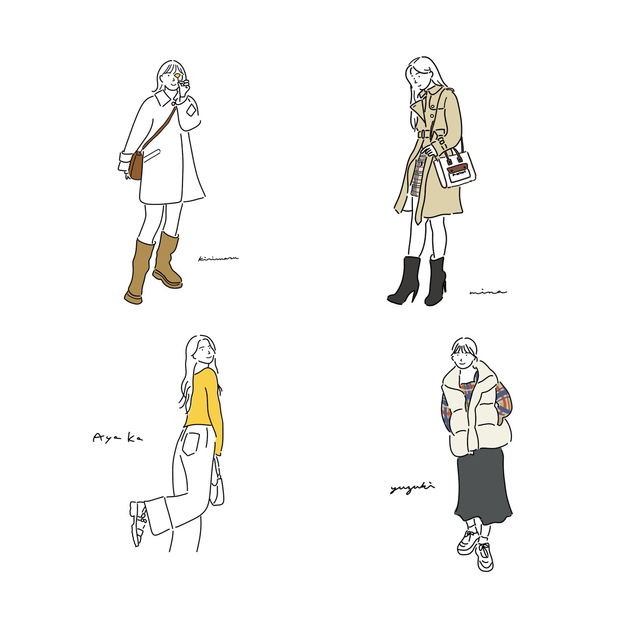 ゆるい線画のアイコン制作します オリジナルの似顔絵アイコン作りませんかせんか？ イメージ9