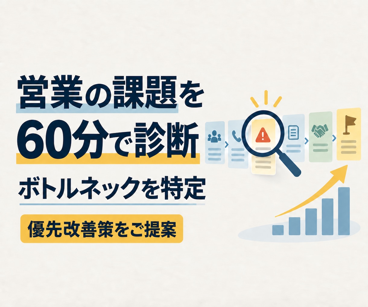 営業のボトルネックと優先KPIを60分で診断します 営業のボトルネックと優先KPIを60分で診断します イメージ1