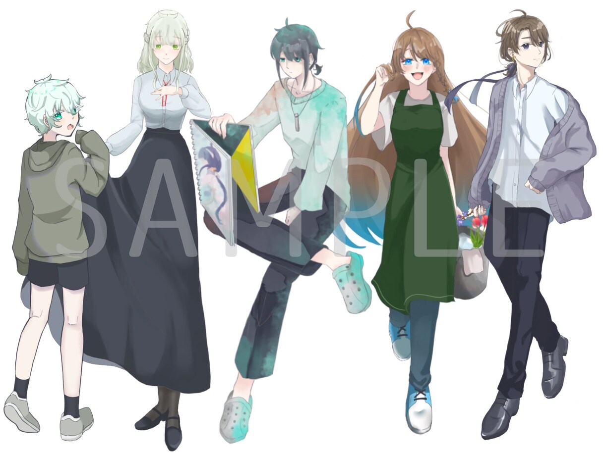 キャラクターに合った立ち絵を制作します キャラクターやシナリオの雰囲気に合わせた絵柄で描きます イメージ1