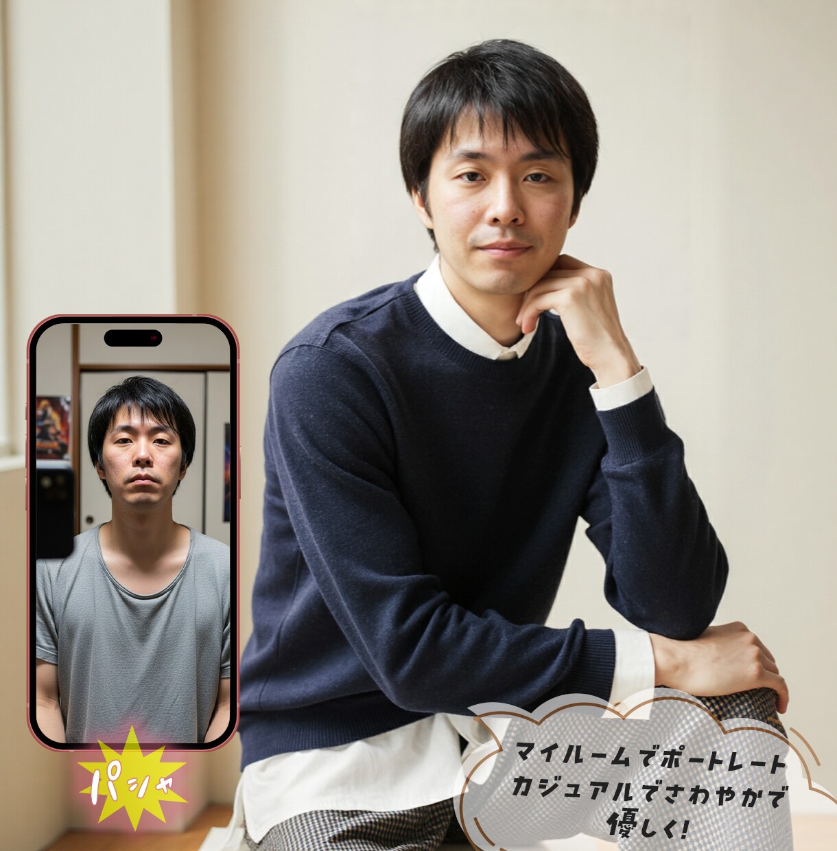自撮り写真から“新しいあなた”を描きます お顔の一貫性をKEEPしたまま、プロが撮影したような作品に! イメージ7