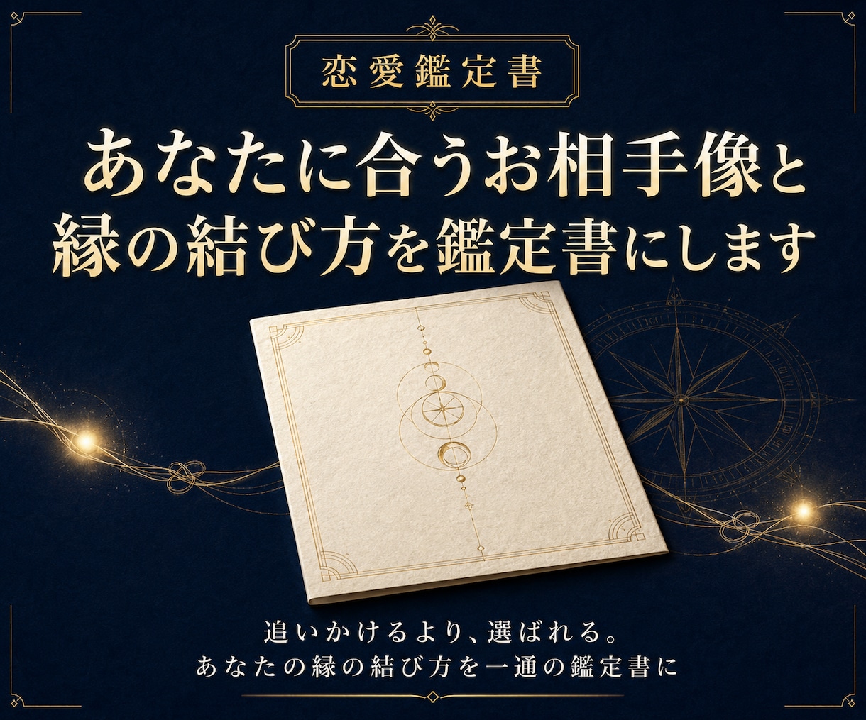 あなたに合うお相手像と縁の結び方を鑑定書にします 追いかけるより、選ばれる。あなたの縁の結び方を一通の鑑定書に イメージ1
