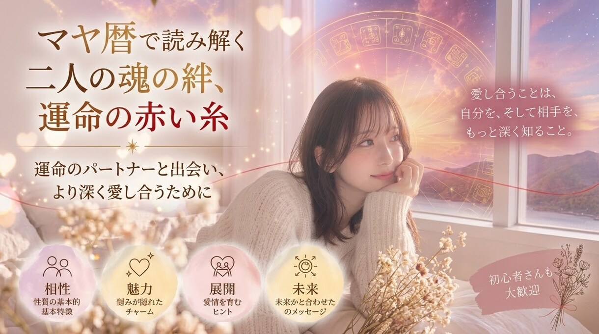 マヤ暦、恋愛傾向をマヤ暦で読み解きます マヤ暦で読み解くあなたの恋愛のトリセツ イメージ1