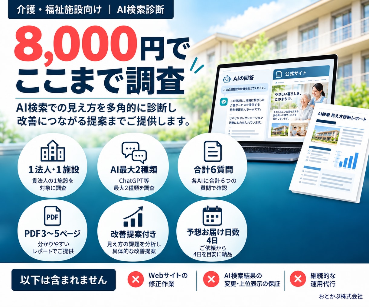 AI検索での会社・介護施設の見え方を診断します ChatGPT等の回答と公式情報の違いを調査 イメージ8