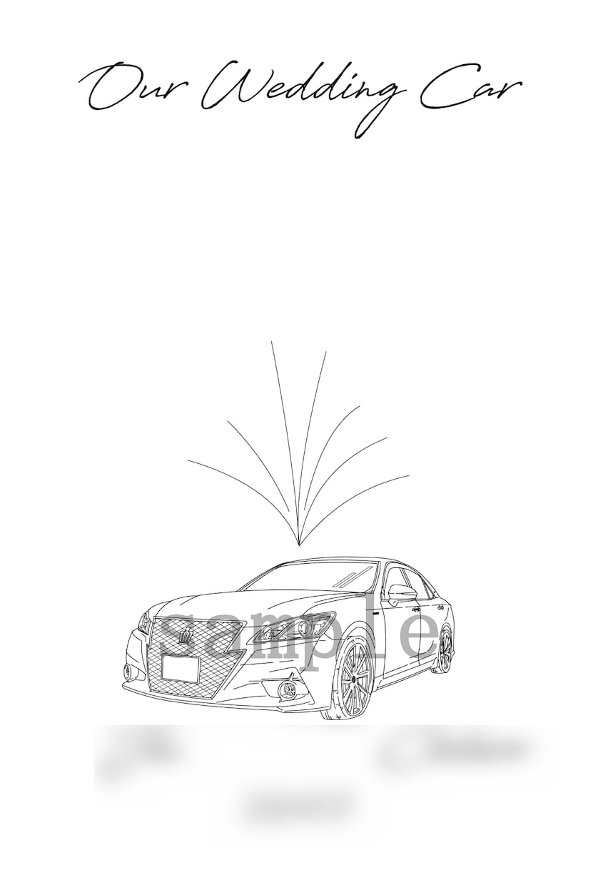 愛車のウェディングツリー作らせていただきます 一枚一枚写真を見てでの手書きです。 イメージ10