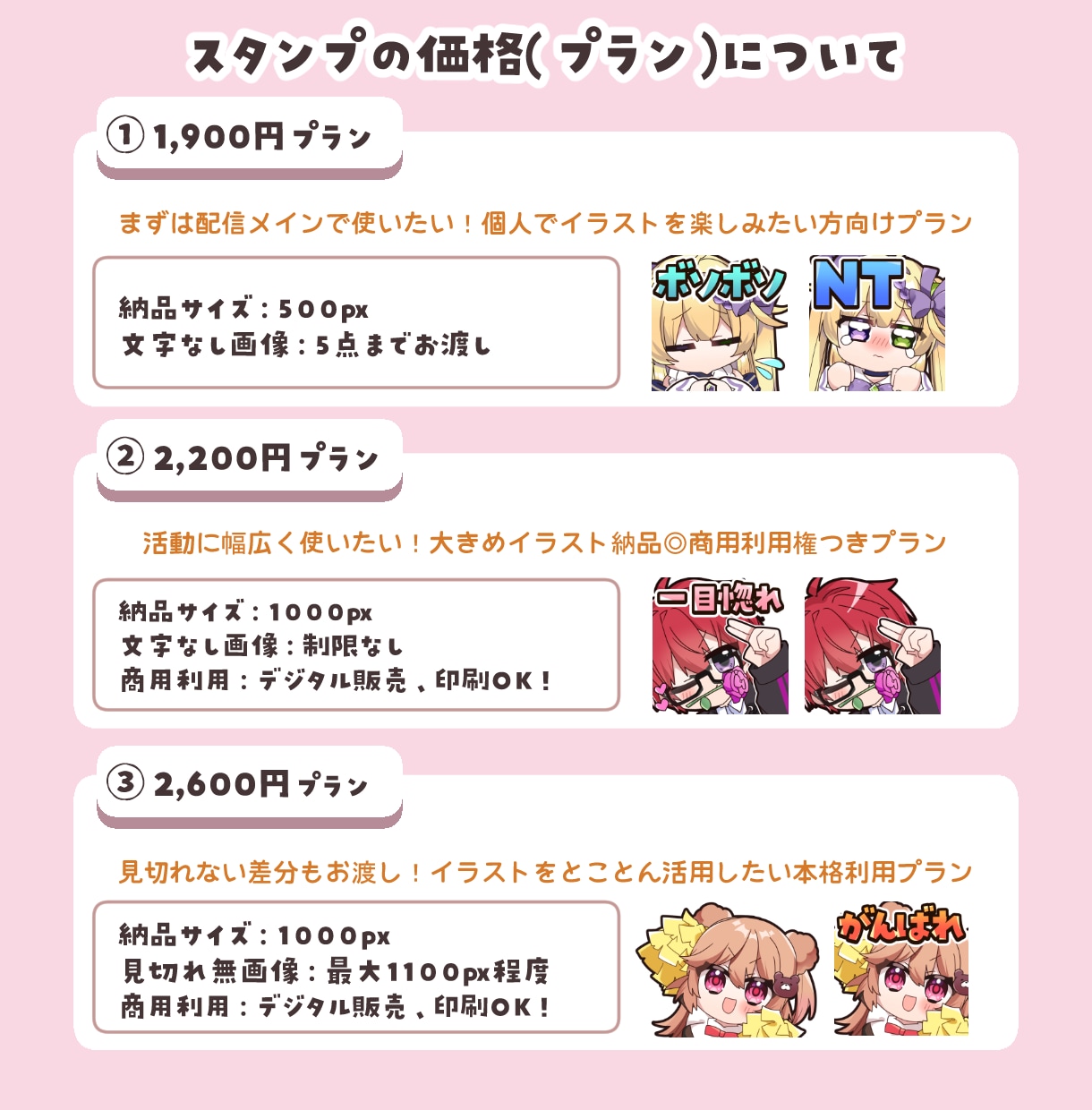 告知画像付き！配信で使えるスタンプを制作します アニメーションスタンプも対応はじめました！ イメージ3