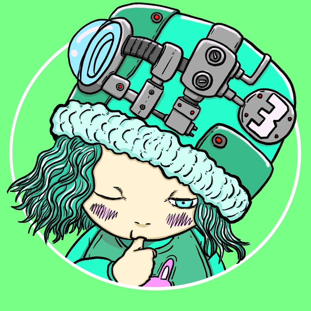 メカチックなSNS用アイコンを作ります メカチックな帽子を被ったキャラクターを作成いたします♪ イメージ3