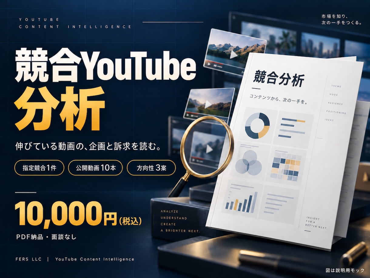 競合YouTubeを分析し企画案を提案します 数字を根拠に次の一手を提案します イメージ1