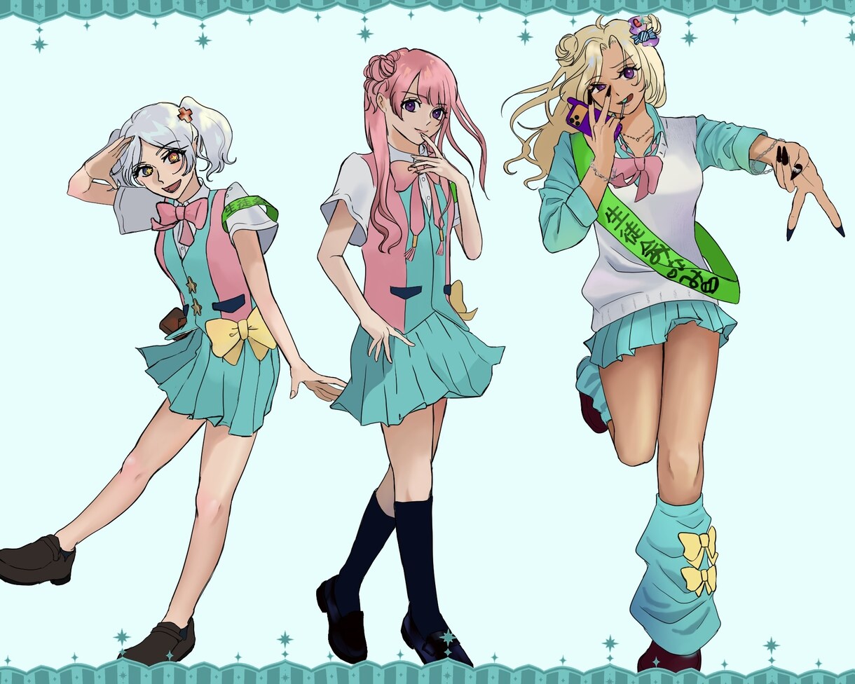 可愛い衣装を着た男の子・女の子お描きします アイドルコンセプト・メンヘライラストをお求めの方 イメージ3