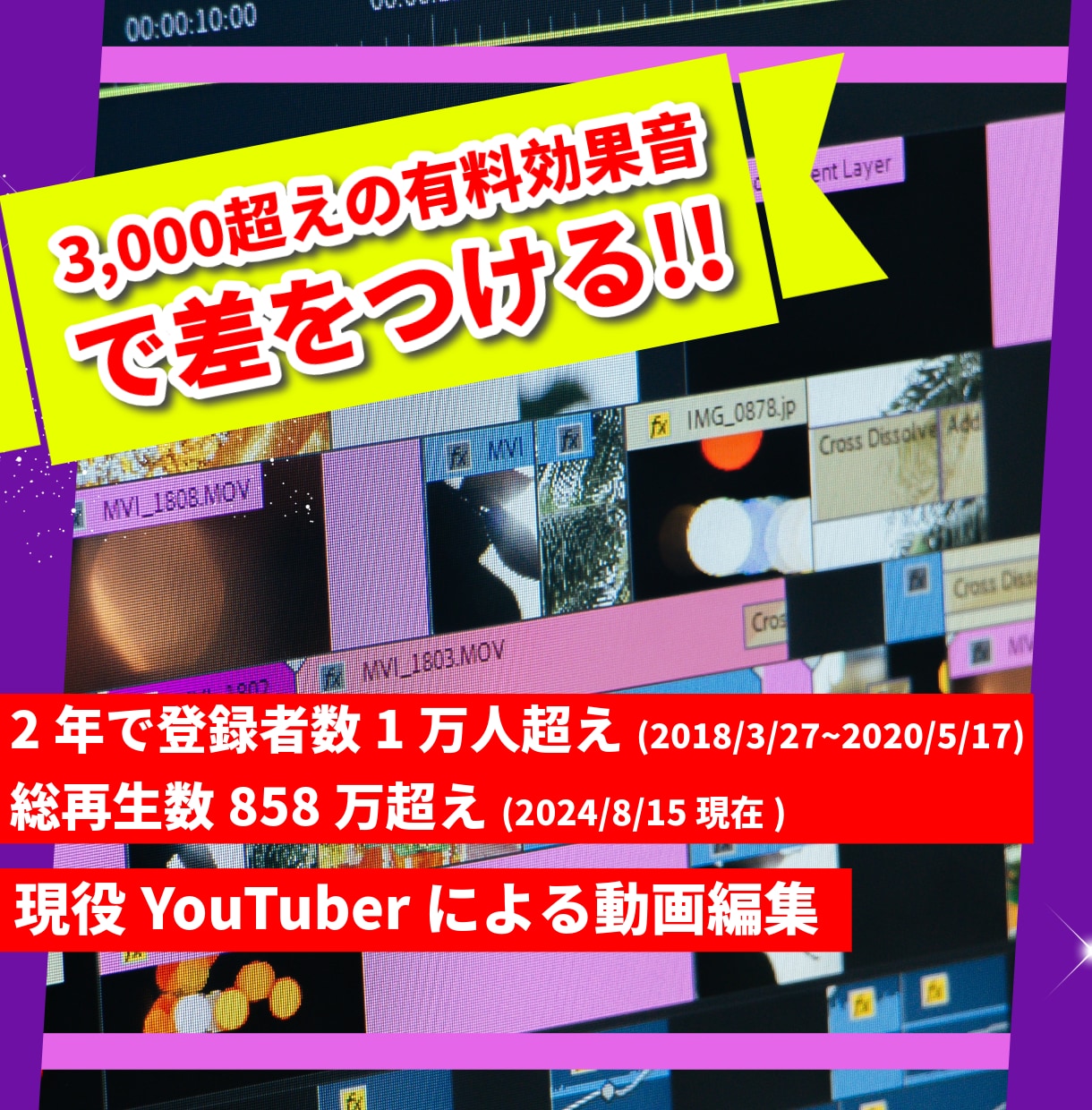現役Youtuberがあなたの動画を編集いたします 2018年3月27日から、2年で登録者数1万人達成！ イメージ1