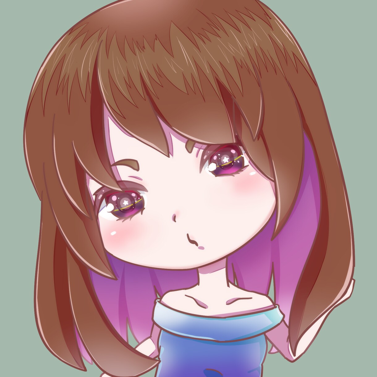 サービス価格中！】デフォルメ胸上イラスト描きます ダウナーな色合いに鮮やかな目！！ イメージ2