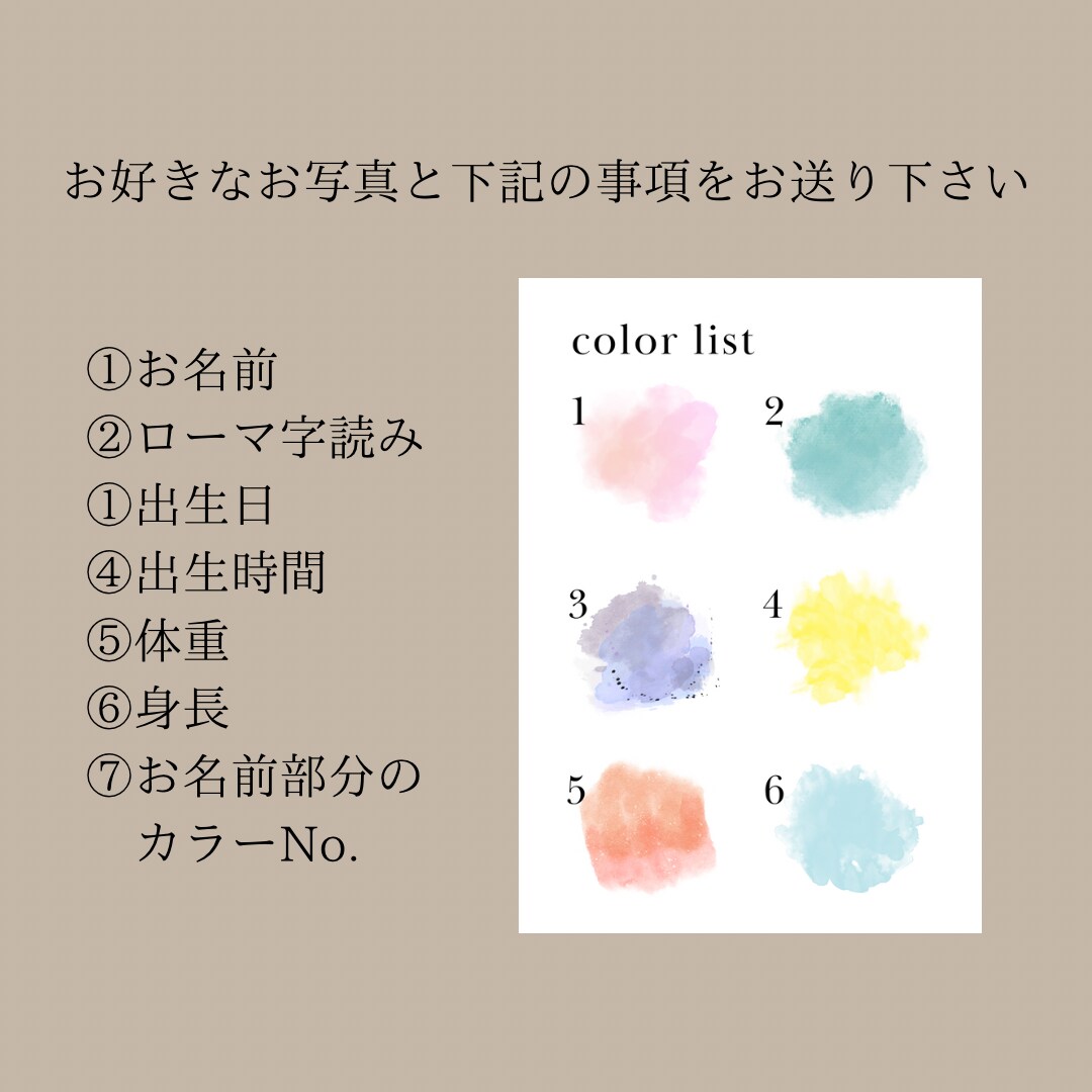 世界にひとつだけのオリジナル命名書お作りします 赤ちゃんのオリジナルイラスト入り命名書です♪インテリアにも♪ イメージ4