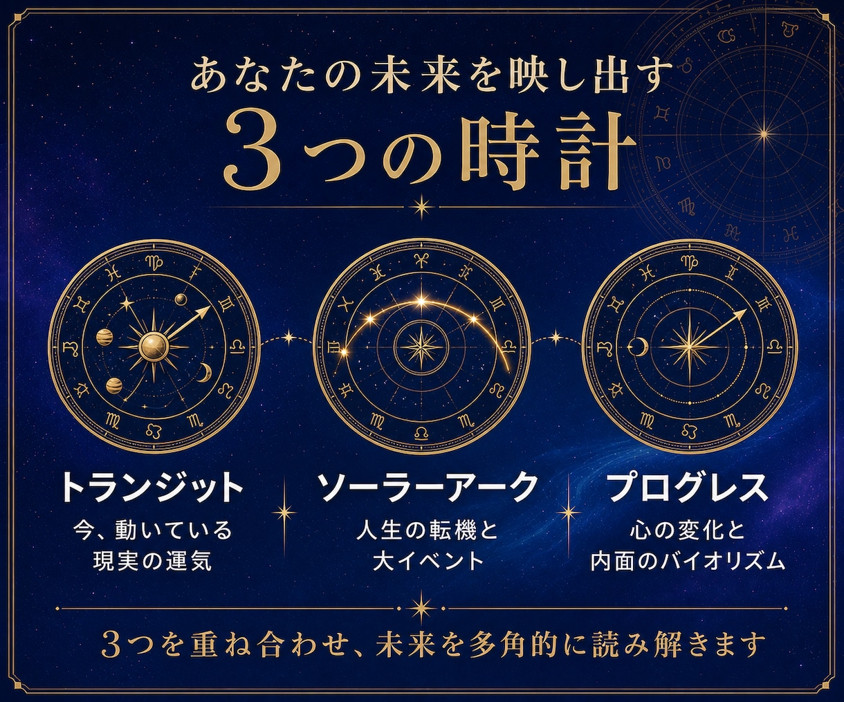 時期読み☆人生の転機とタイミングを読み解きます 西洋占星術の3つの手法で運気の流れを多面的に未来予測 イメージ5