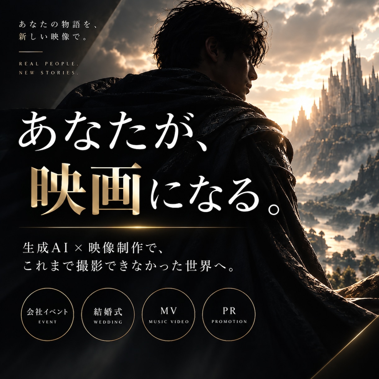 あなた自身が主人公の映画級AI映像を制作します 会社イベント・結婚式・MV・PRなどの映像を本人主演で制作 イメージ1