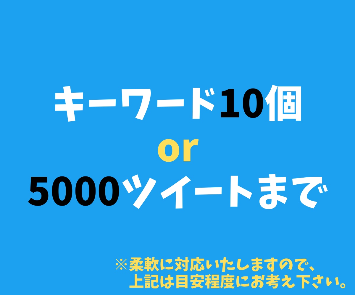 Twitterで過去に呟かれた内容をリスト化します 【特典付】希望のキーワードをTwitterで調べつくします！ イメージ4